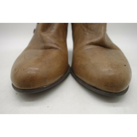 Nero Giardini Brown Leather Zip Up Block Heel Ankle Boots Shoes Women's 37 / 7 - Picture 7 of 9